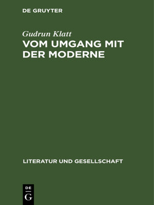 cover image of Vom Umgang mit der Moderne